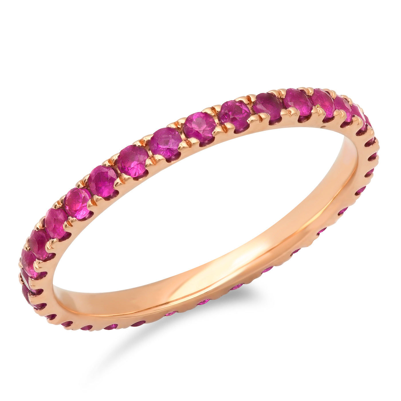 14K Rose Gold Standard Ruby Eternity Band